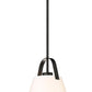 Z-Lite Z Studio 13" Matte Black Steel and Ivory Fabric Pendant Light