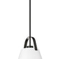 Z-Lite Z Studio 13" Matte Black Steel and Ivory Fabric Pendant Light
