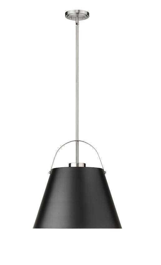 Z-Lite Z-Studio 18" 1-Light Matte Black and Brushed Nickel Pendant Light