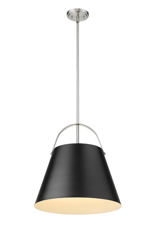 Z-Lite Z-Studio 18" 1-Light Matte Black and Brushed Nickel Pendant Light