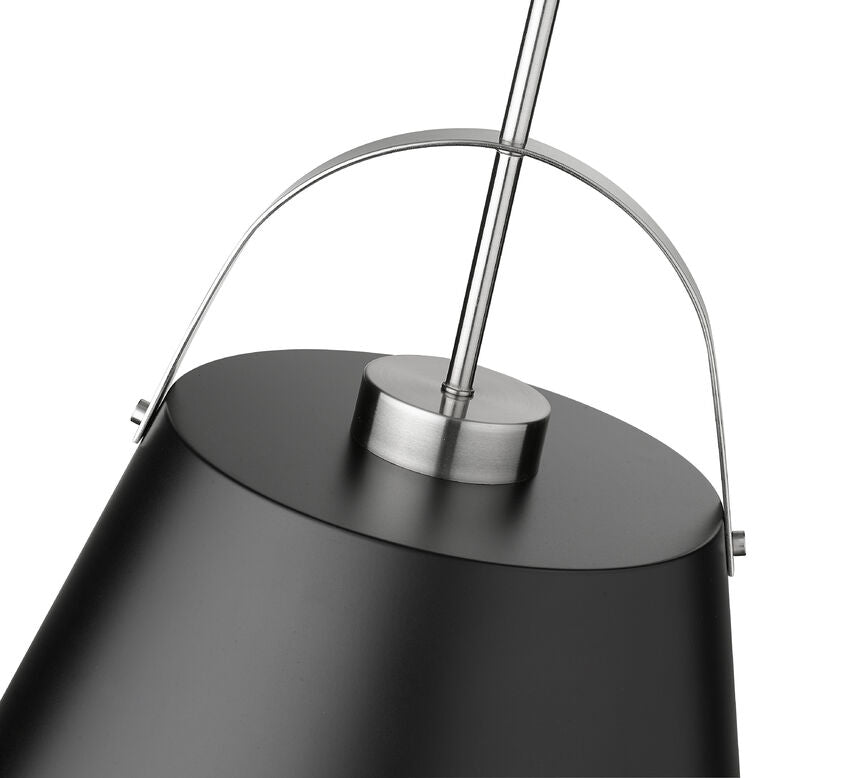 Z-Lite Z-Studio 18" 1-Light Matte Black and Brushed Nickel Pendant Light