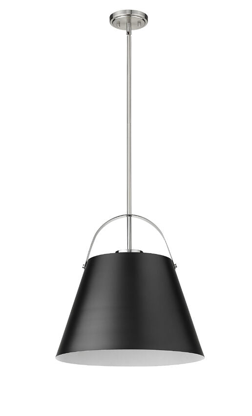 Z-Lite Z-Studio 18" 1-Light Matte Black and Brushed Nickel Pendant Light