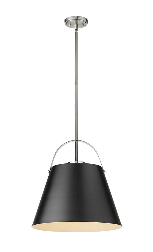 Z-Lite Z-Studio 18" 1-Light Matte Black and Brushed Nickel Pendant Light