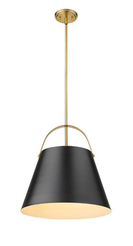 Z-Lite Z-Studio 18" 1-Light Matte Black and Heritage Brass Pendant Light