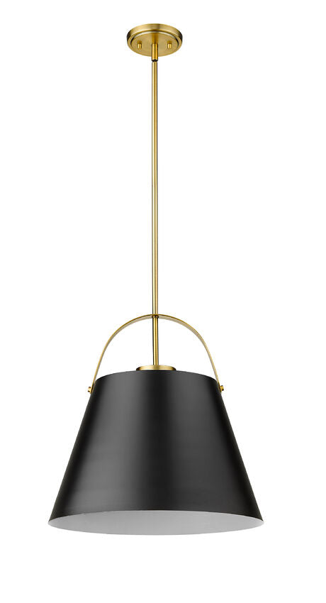 Z-Lite Z-Studio 18" 1-Light Matte Black and Heritage Brass Pendant Light