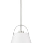 Z-Lite Z-Studio 18" 1-Light Matte White and Brushed Nickel Pendant Light