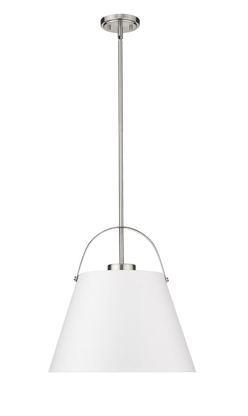 Z-Lite Z-Studio 18" 1-Light Matte White and Brushed Nickel Pendant Light