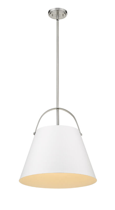 Z-Lite Z-Studio 18" 1-Light Matte White and Brushed Nickel Pendant Light