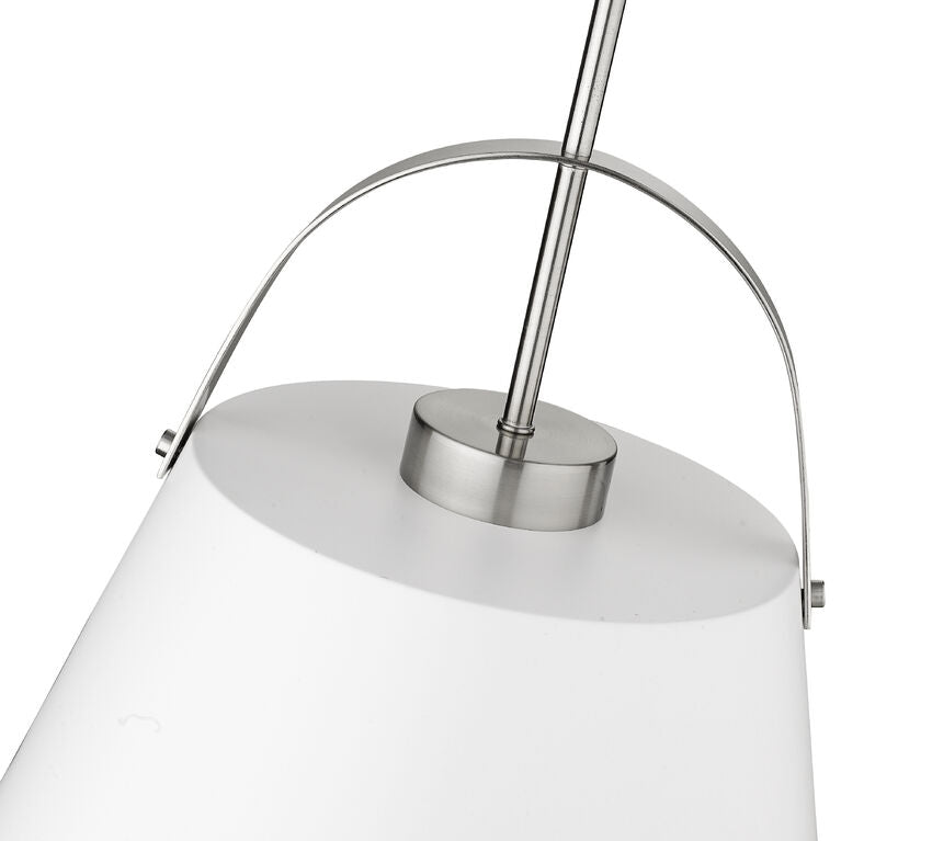 Z-Lite Z-Studio 18" 1-Light Matte White and Brushed Nickel Pendant Light