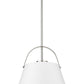Z-Lite Z-Studio 18" 1-Light Matte White and Brushed Nickel Pendant Light