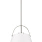 Z-Lite Z-Studio 18" 1-Light Matte White and Brushed Nickel Pendant Light