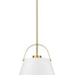 Z-Lite Z-Studio 18" 1-Light Matte White and Heritage Brass Pendant Light