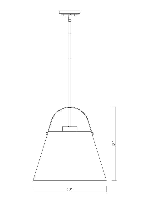 Z-Lite Z-Studio 18" 1-Light Matte White and Heritage Brass Pendant Light