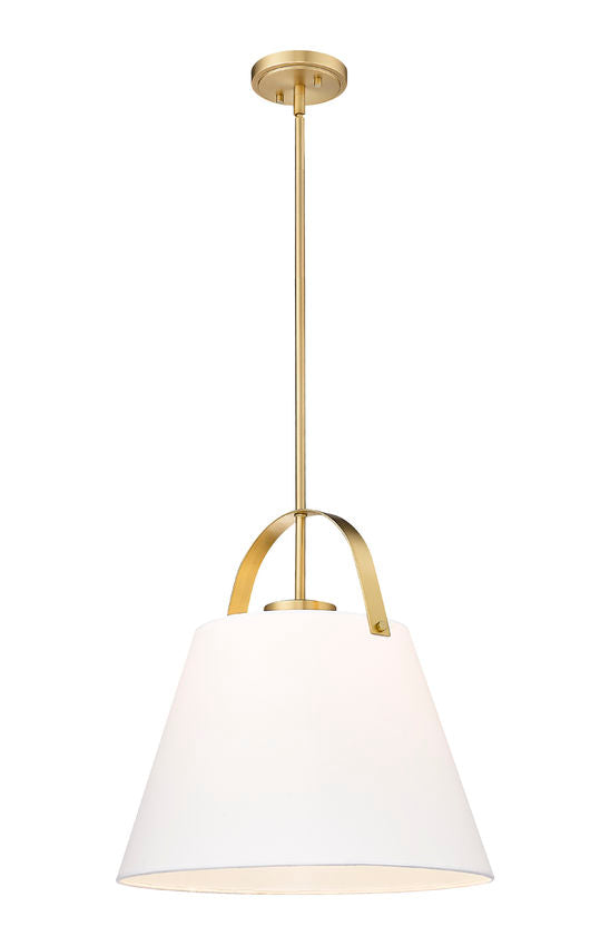 Z-Lite Z Studio 18" Heritage Brass Steel and Ivory Fabric Pendant Light