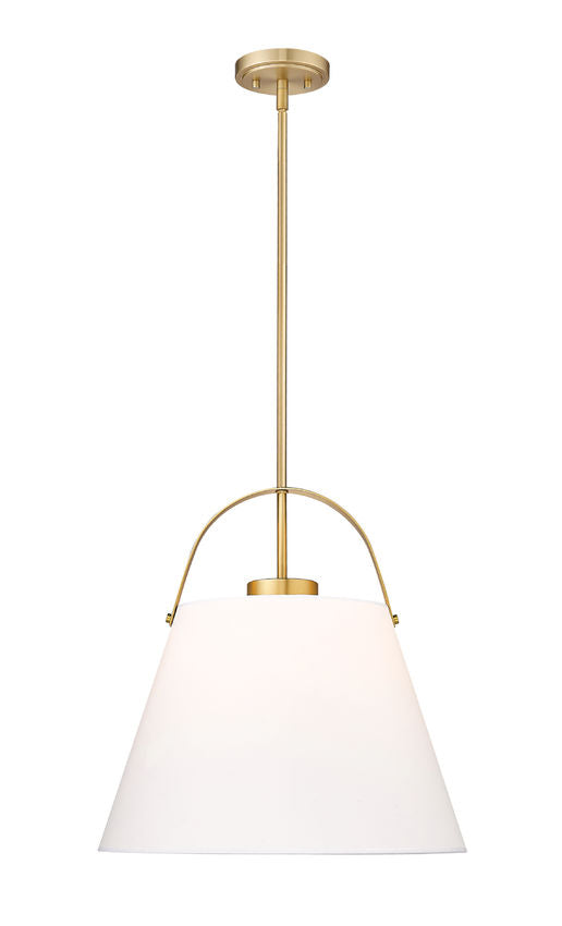 Z-Lite Z Studio 18" Heritage Brass Steel and Ivory Fabric Pendant Light