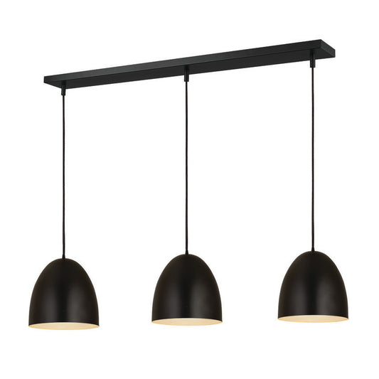 Z-Lite Z-Studio 3-Light Satin Black Iron Frame and Shade Pendant Light
