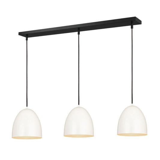 Z-Lite Z-Studio 3-Light Satin White Iron Frame and Shade Pendant Light
