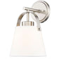 Z-Lite Z-Studio 8" 1-Light Brushed Nickel and Ivory Fabric Shade Wall Sconce