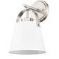 Z-Lite Z-Studio 8" 1-Light Brushed Nickel and Ivory Fabric Shade Wall Sconce