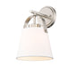 Z-Lite Z-Studio 8" 1-Light Brushed Nickel and Ivory Fabric Shade Wall Sconce
