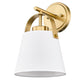 Z-Lite Z-Studio 8" 1-Light Heritage Brass and Ivory Fabric Shade Wall Sconce