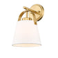 Z-Lite Z-Studio 8" 1-Light Heritage Brass and Ivory Fabric Shade Wall Sconce