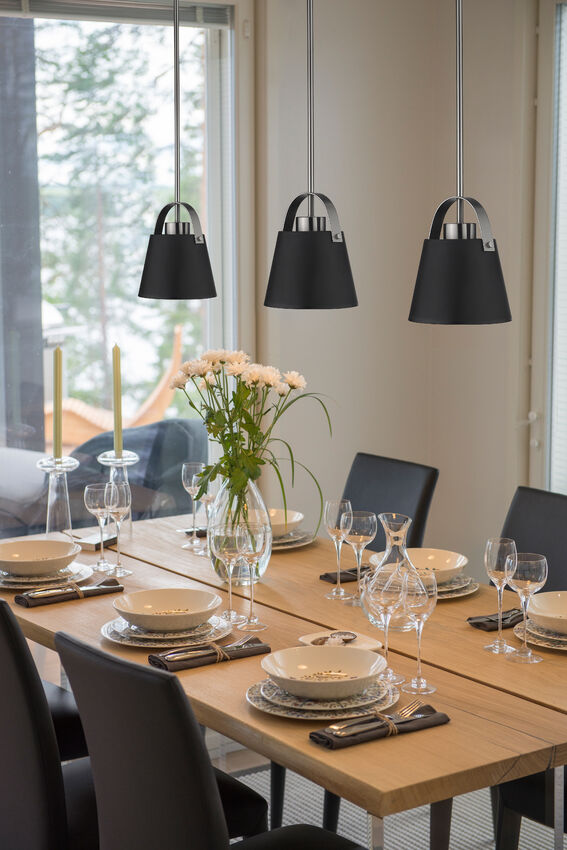 Z-Lite Z-Studio 8" 1-Light Matte Black and Brushed Nickel Mini Pendant Light With Metal Shade