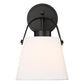 Z-Lite Z-Studio 8" 1-Light Matte Black and Ivory Fabric Shade Wall Sconce