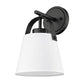 Z-Lite Z-Studio 8" 1-Light Matte Black and Ivory Fabric Shade Wall Sconce