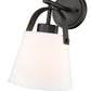 Z-Lite Z-Studio 8" 1-Light Matte Black and Ivory Fabric Shade Wall Sconce