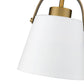 Z-Lite Z-Studio 8" 1-Light Matte White and Heritage Brass Mini Pendant Light With Metal Shade