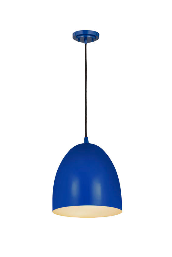 Z-Lite Z Studio Dome Pendant 10" 1-Light Blue Iron Pendant Light
