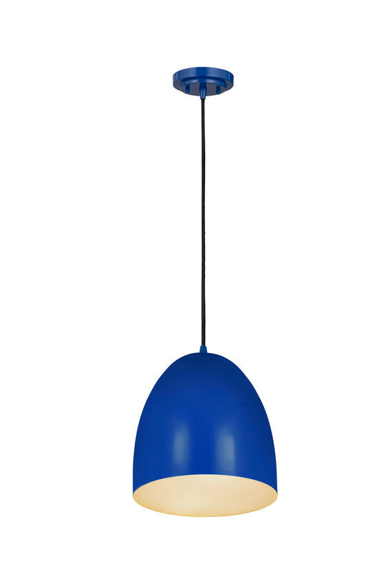 Z-Lite Z Studio Dome Pendant 10" 1-Light Blue Iron Pendant Light