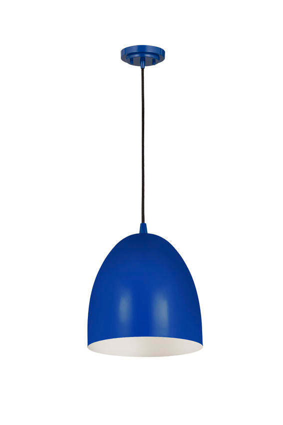 Z-Lite Z Studio Dome Pendant 10" 1-Light Blue Iron Pendant Light