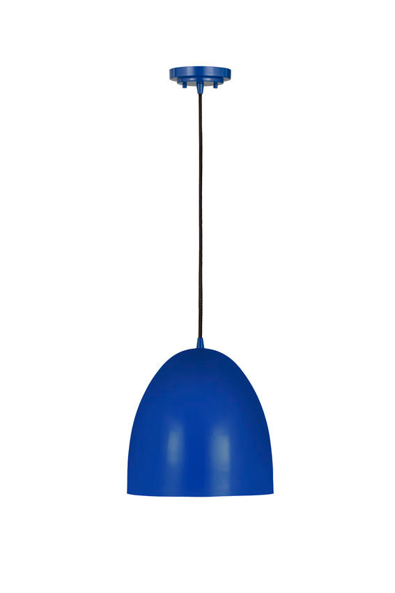 Z-Lite Z Studio Dome Pendant 10" 1-Light Blue Iron Pendant Light