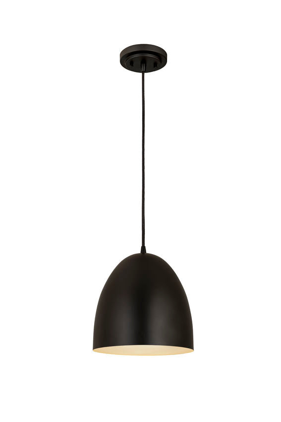 Z-Lite Z Studio Dome Pendant 10" 1-Light Satin Black Iron Pendant Light