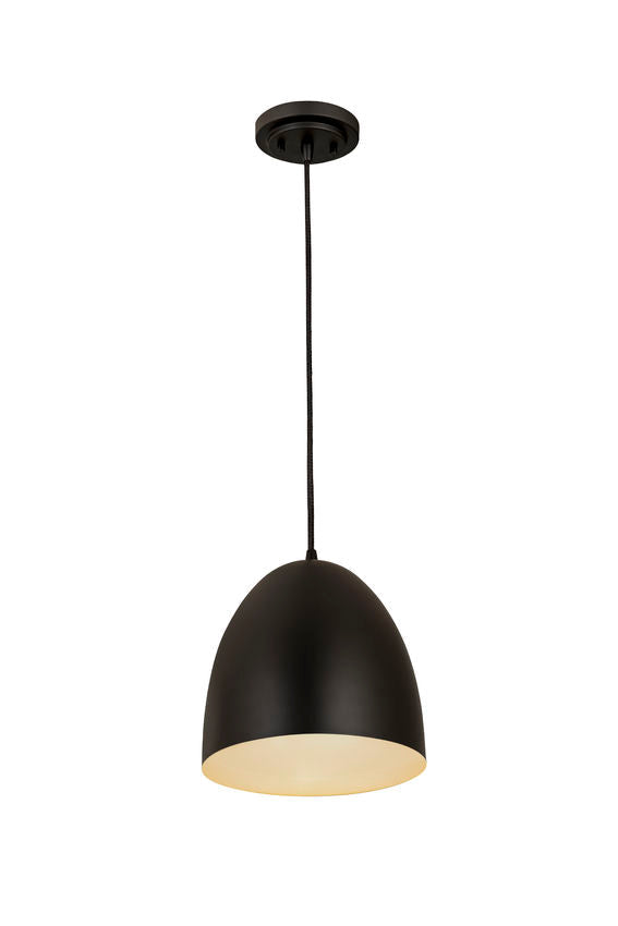 Z-Lite Z Studio Dome Pendant 10" 1-Light Satin Black Iron Pendant Light