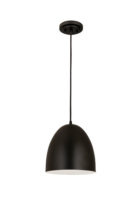 Z-Lite Z Studio Dome Pendant 10" 1-Light Satin Black Iron Pendant Light