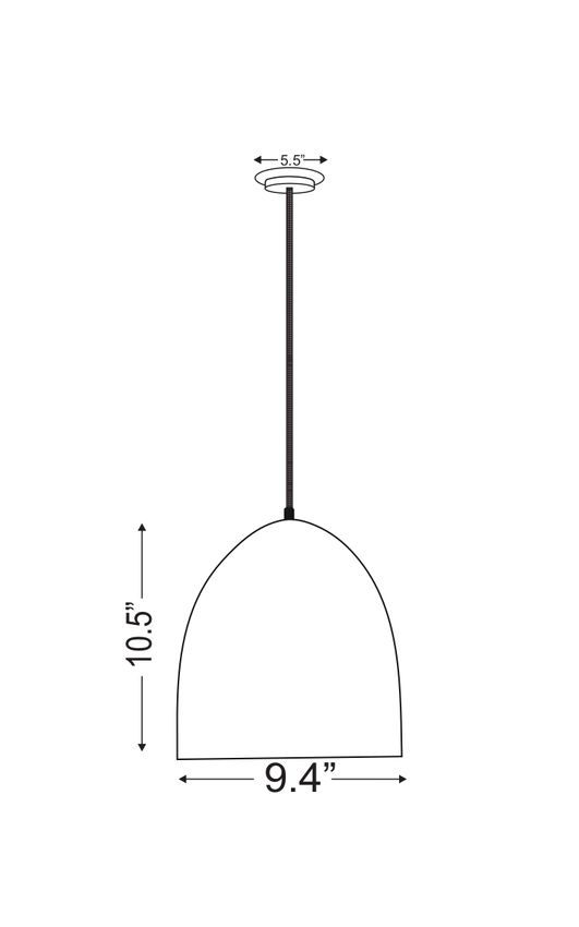 Z-Lite Z Studio Dome Pendant 10" 1-Light Satin Black Iron Pendant Light