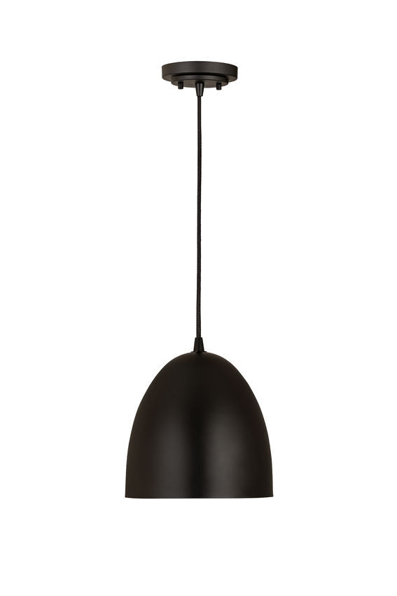 Z-Lite Z Studio Dome Pendant 10" 1-Light Satin Black Iron Pendant Light