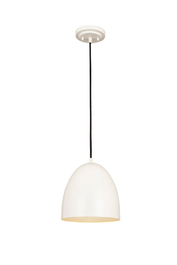 Z-Lite Z Studio Dome Pendant 10" 1-Light Satin White Iron Pendant Light