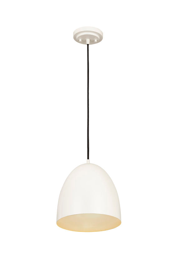 Z-Lite Z Studio Dome Pendant 10" 1-Light Satin White Iron Pendant Light