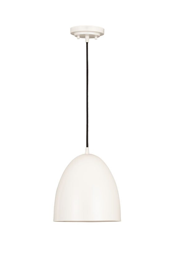 Z-Lite Z Studio Dome Pendant 10" 1-Light Satin White Iron Pendant Light
