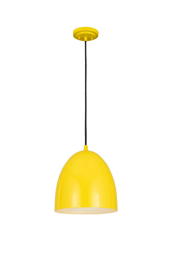 Z-Lite Z Studio Dome Pendant 10" 1-Light Yellow Iron Pendant Light