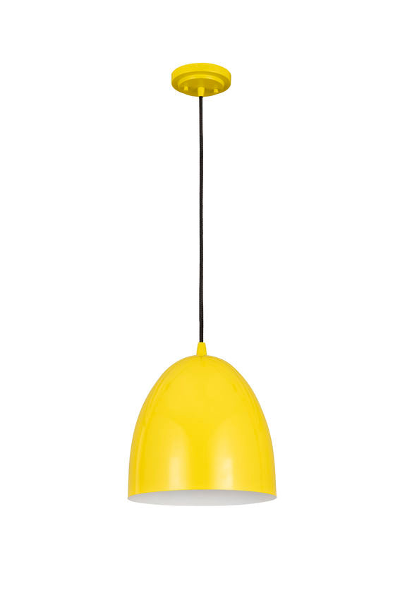 Z-Lite Z Studio Dome Pendant 10" 1-Light Yellow Iron Pendant Light