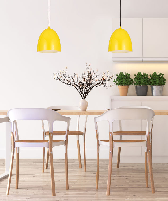 Z-Lite Z Studio Dome Pendant 10" 1-Light Yellow Iron Pendant Light