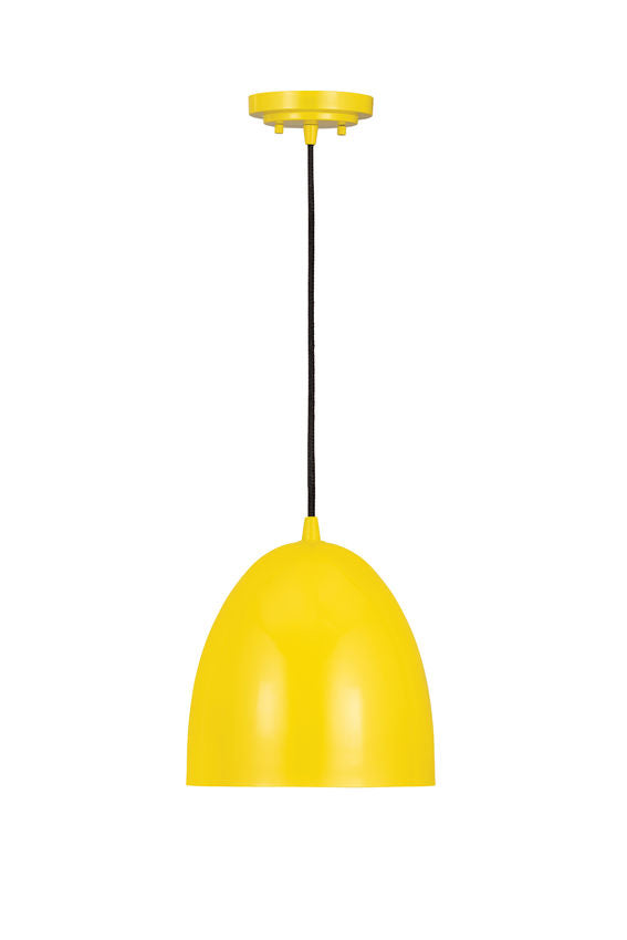 Z-Lite Z Studio Dome Pendant 10" 1-Light Yellow Iron Pendant Light
