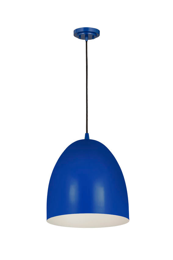 Z-Lite Z Studio Dome Pendant 12" 1-Light Blue Iron Pendant Light