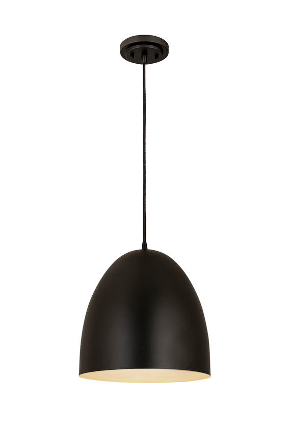 Z-Lite Z Studio Dome Pendant 12" 1-Light Satin Black Iron Pendant Light