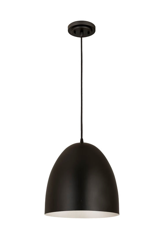 Z-Lite Z Studio Dome Pendant 12" 1-Light Satin Black Iron Pendant Light